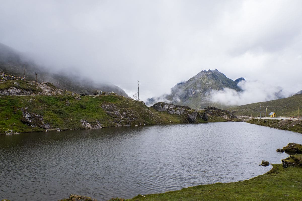 The Sela lake, at the Sela Pass, 13700 feet up in the clouds.
