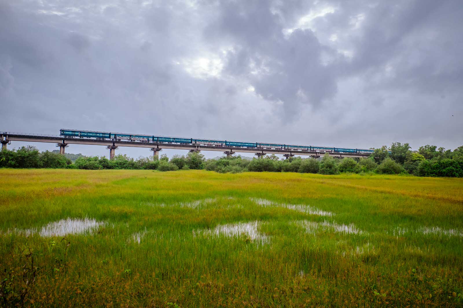 train runs through Divar Island